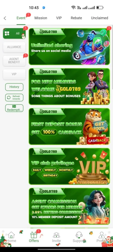 Golo789 Game Bonuses