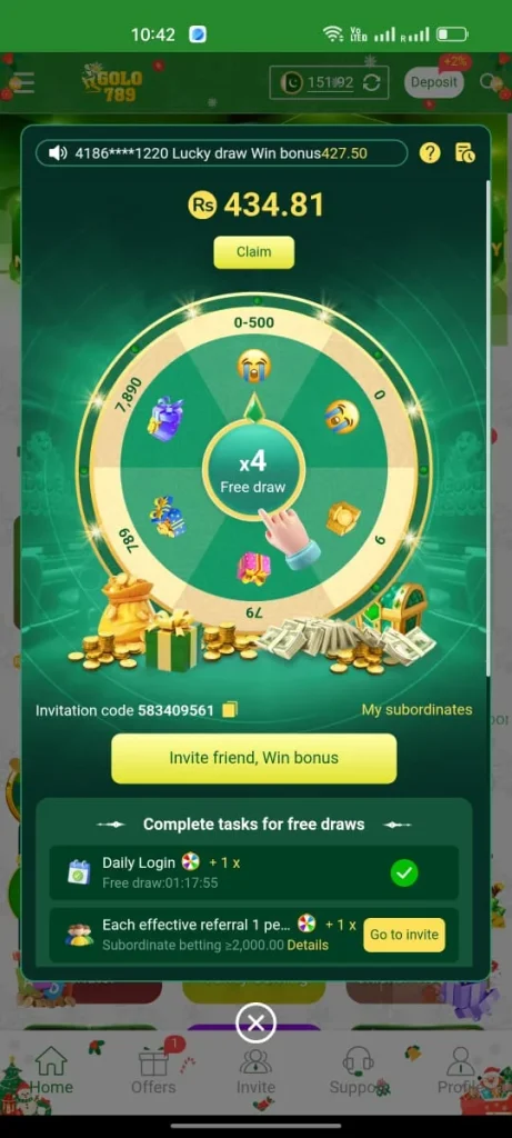 Golo789 Lucky Wheel